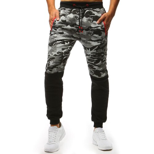DStreet Spodnie dresowe męskie camo szare Slike