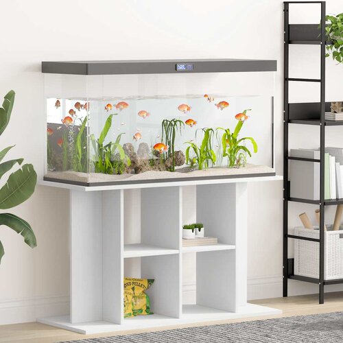  Stalak za akvarij bijeli 100 x 40 x 60 cm od konstruiranog drva Cijene