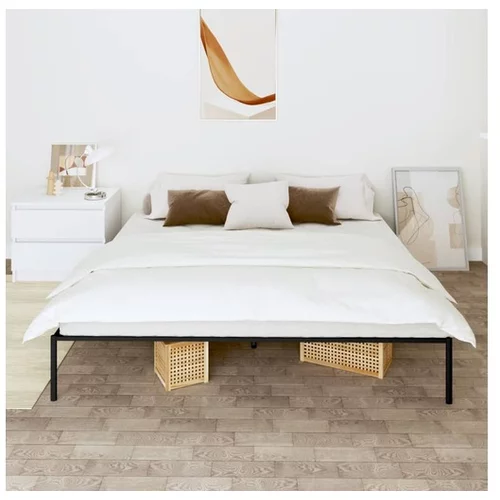  Kovinski posteljni okvir črn 193x203 cm
