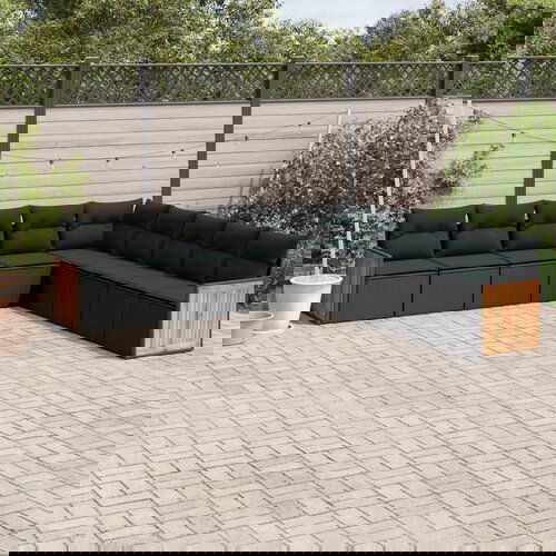 vidaXL 9-dijelni set vrtnih sofa s jastucima crni od poliratana Cijene
