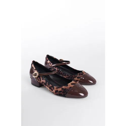 Capone Outfitters Low Heeled Strappy Leopard Women's Shoes