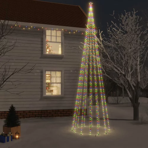 vidaXL božićno drvce sa šiljkom i 1134 led šarene žarulje 800 cm