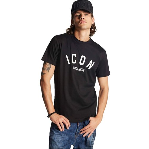Dsquared Majice s kratkimi rokavi S79GC0089 Črna Cene