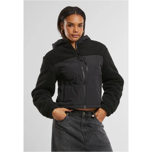 Urban Classics Women's jacket Sherpa Crinkle Nylon Mix black/black