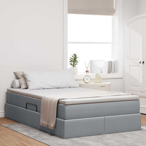 vidaXL Krevet s madracem i skladi&scaron;tem Svijetlo siva 120 x 200 cm Cijene