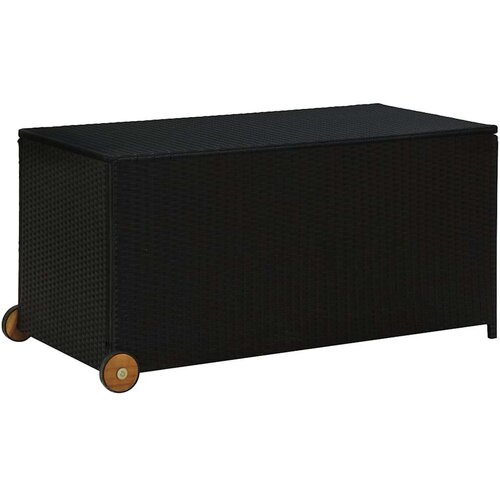 vidaXL Vrtna kutija za pohranu crna 120 x 65 x 61 cm od poliratana Cene