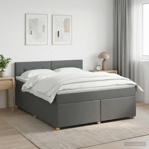  Boxspring krevet s madracem Tamnosiva 160 x 200 cm Tkanina Cene