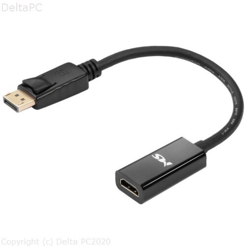 CC Display port HDMI F adapter 20cm 4K/30Hz crni MS HD300 Slike