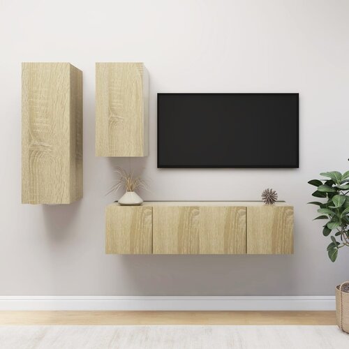  4-dijelni set TV ormarića boja hrasta sonome od iverice Slike