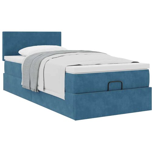 VidaXL okvir kreveta s madraca tamnoplavi 80x200cm bar&amp;scaron;unasti Slike