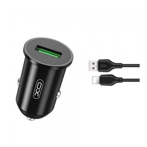 XO TZ12 Car charger QC3.0 18W + Lightning Cable 1m Slike