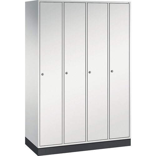 C+P Jeklena garderobna omara INTRO, širina 1220 mm, 4 predelki, korpus svetlo siv, vrata svetlo siva Cene