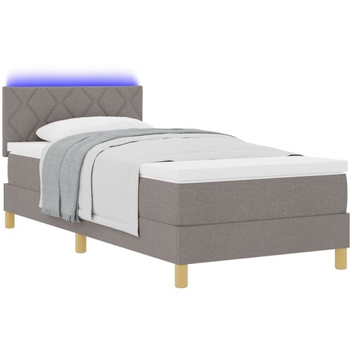 vidaXL Vzmetnica s klasičnim dnom z vzmetnico Taupe 90x190 cm Tkanina, (22083199) Cene