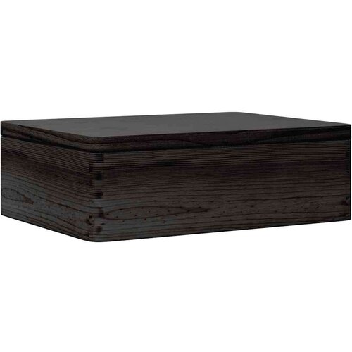 VidaXL Drvena kutija s poklopcem crna 40x30x13 cm puno drvo bor Slike