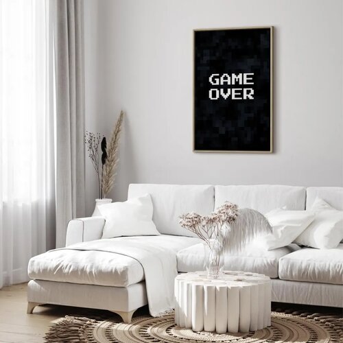  Slika - Pixel Game Over 40x60 U prirodnom drvenom okviru Slike