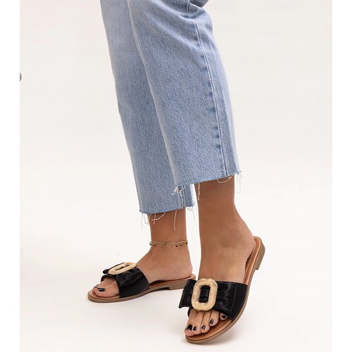 Gemre Black flip-flops with a buckle Limera Cene