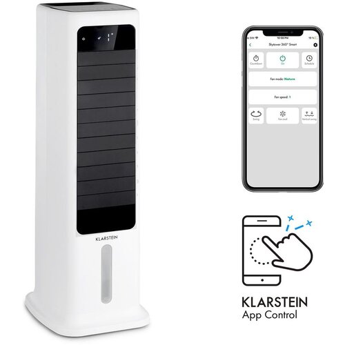 Klarstein Skytower 360° Smart, zračni hladilnik, 60 W, 450 m³/uro, 6 litrov, prenosni Cene
