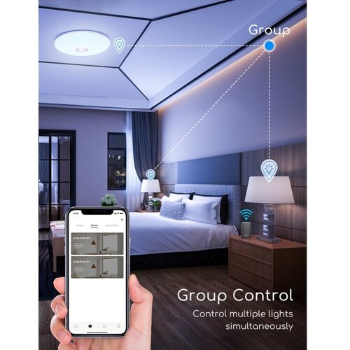 Aigostar LED RGBW prigu&amp;scaron;iva plafonska svetiljka 18W/230V prečnik 34 cm Wi-Fi Slike