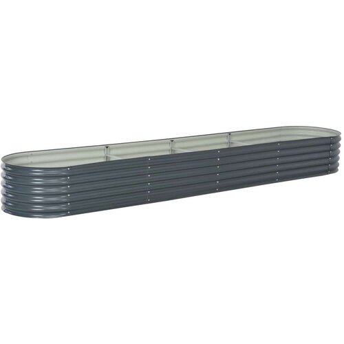 vidaXL Visoka greda 400x80x44 cm pocinkano jeklo siva Cene
