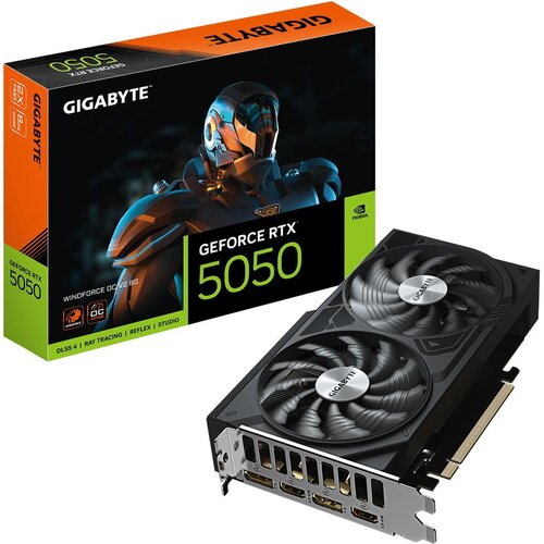 Gigabyte GeForce RTX 5050 WINDFORCE OC V2 8G Graphics Card - 8GB GDDR6, 128bit, PCI-E 5.0, 2572MHz Core Clock, 2 x DP, 2 x HDMI, NVIDIA DLSS 4, GV-N5050WF2OCV2-8GD Cijene