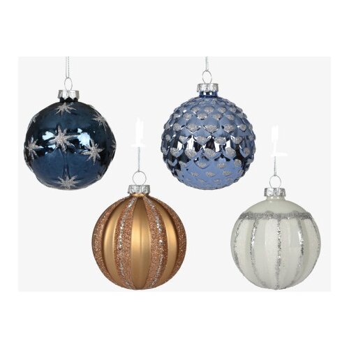 DEKOR DOM dekoracija - hanging bauble glass 8cm 062884 - blue assorted - kmg ( 045639 ) Cene