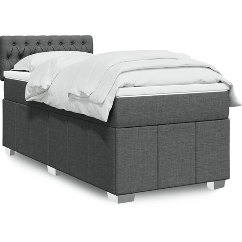 vidaXL Box spring postelja z vzmetnico temno siva 100x200 cm blago Cene
