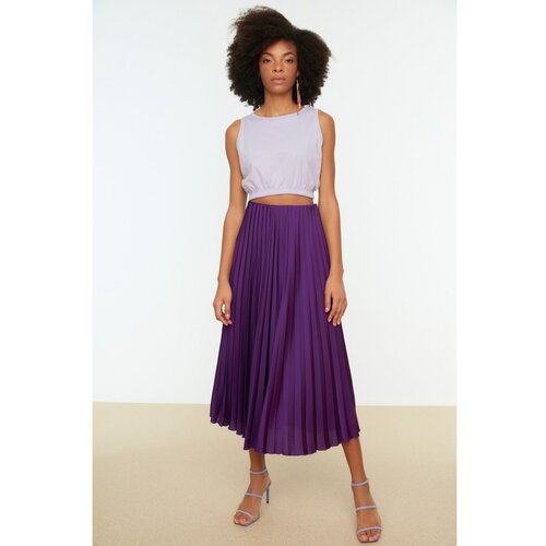 Trendyol Lilac Pleated Knitted Singlet Cene