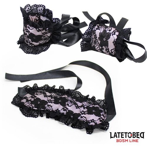 LATETOBED BDSM Set &ndash; Maska i lisice od čipke Cene