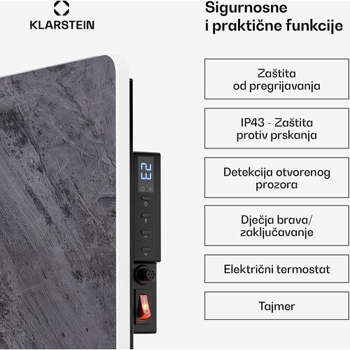 Klarstein marmoheat infracrvena ploča | 600 w | 15 m&amp;sup2; | mramorni dizajn | 70 cm x 100 cm Slike