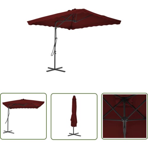  The Living Store Zunanji senčnik z jeklenim drogom bordo rdeč 250x250x230 cm - Senčnik, (21743743) Cene