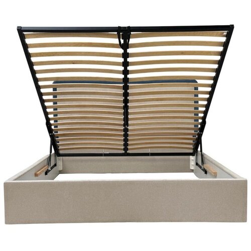 Bobochic Paris Plavi/bež podstavljeni bračni krevet s prostorom za odlaganje s podnicom 180x200 cm Mara &amp;ndash; Slike
