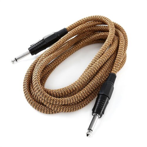 FrontStage 6,35mm-Jack kabel, 3m, mono, tekstilni zlatno-crni Slike