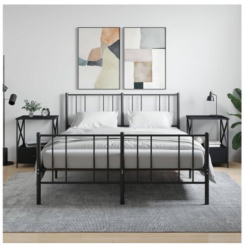 vidaXL Nocna mizica 2 kosa crna 50x41x65 cm inzenirski les Cene