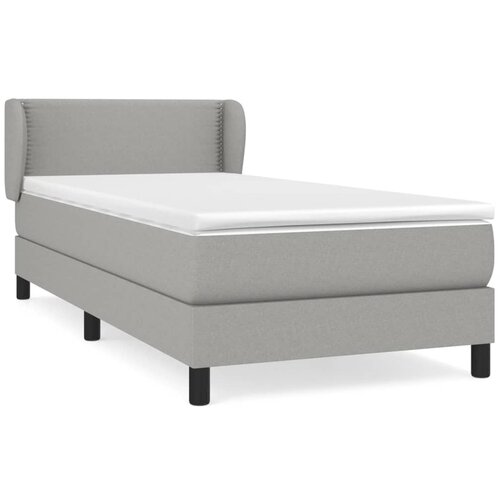 Maison Chic Box spring postelja - Vzmetna postelja z vzmetnico svetlo siva 90x200 cm blago SL842, (21909620) Cene