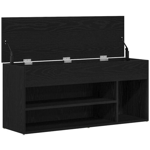  Klupa za cipele crni hrast 102x30,5x45 cm izrađeno drvo Slike