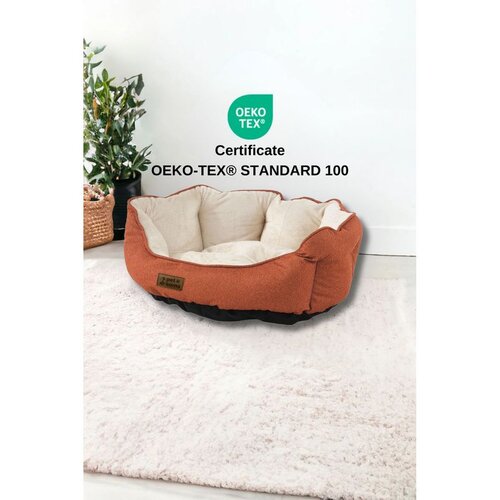 Paws & Whiskers Sprit 60 x 50 - Orange, Cream OrangeCream Pet Bed Cene