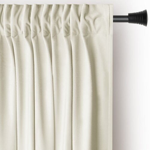 Restilo Kremno bela žametna zavesa za delno zatemnitev 140x270 cm Pleat – Cene