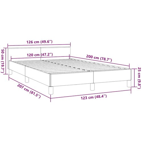  Okvir kreveta bez madraca crni 120 x 200 cm od tkanine Slike