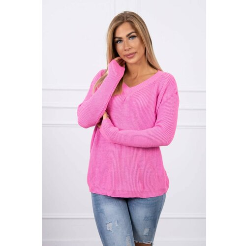 Kesi Sweater with V neckline light pink Slike