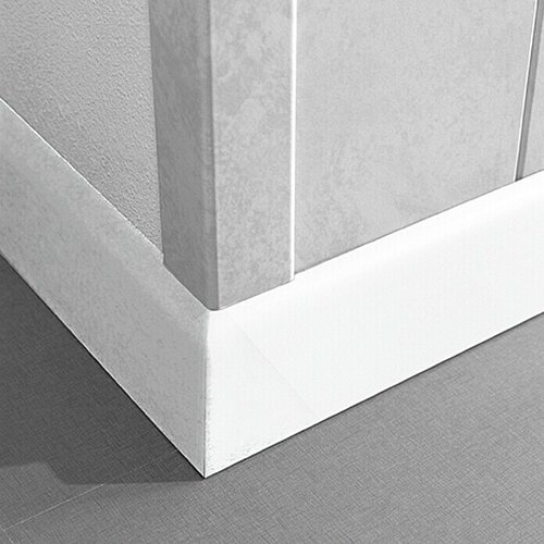 LOGOCLIC Podna kutna lajsna K 58 bijela visoki sjaj (260 cm x 10 mm x 58 mm, MDF) Slike