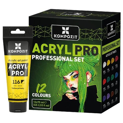  ACRYL PRO PROFESSIONAL Set akrilnih barv 12x75 ml Slike