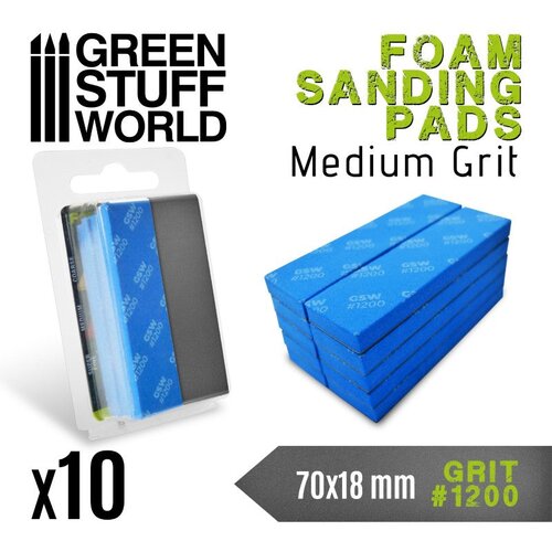 Green Stuff World FOAM Sanding Pads Grit 1200 Pack x10 | Brusni sunđeri 1200 set 10 Cene