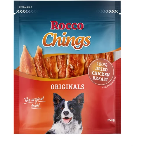 Rocco Ekonomično pakiranje Chings Originals - NOVO: kratke trake od pačjih prsa (4 x 250 g)