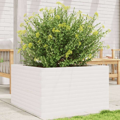  Vrtna sadilica bijela 80x80x45 5 cm od masivne borovine Slike