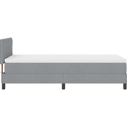  Krevet s kutijom za opruge s madracem &amp;amp;amp LED svijetlo siva 100x200 cm Tkanina Slike