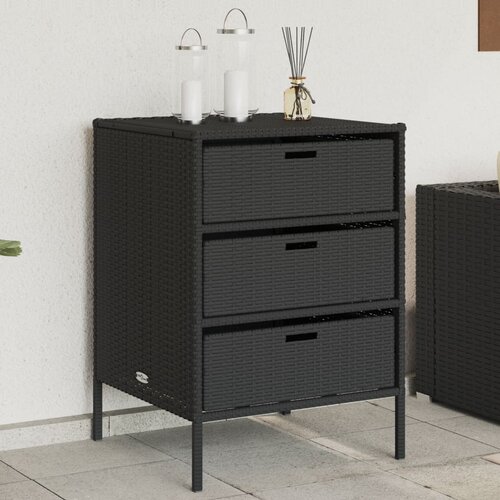 vidaXL Vrtna omara za shranjevanje črna 55x59x80 cm poli ratan Cene