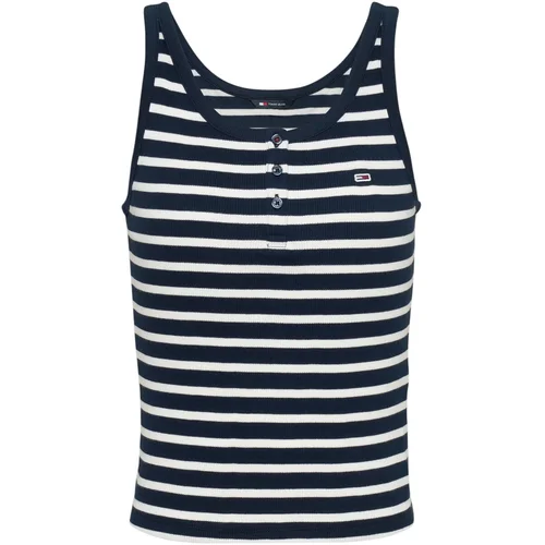 Tommy Hilfiger Majice brez rokavov TJW BUTTON TANK DW0DW19492 Modra