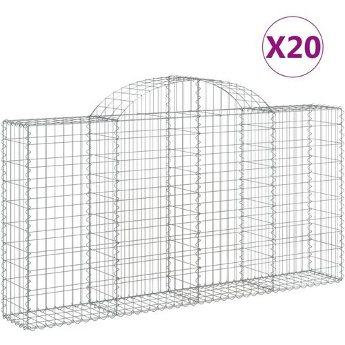  Lučne gabionske ko&amp;scaron;are 20kom 200x30x100/120cm pocinčano željezo Slike