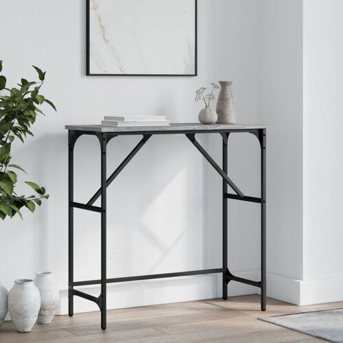 vidaXL Konzolni stol siva boja hrasta 75x32x75 cm konstruirano drvo Cijene