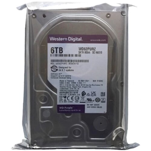 Western Digital hdd 3.5 6TB W-600 WD62PURZ purple 24/7 5400RPM 256MB SATA3 Slike